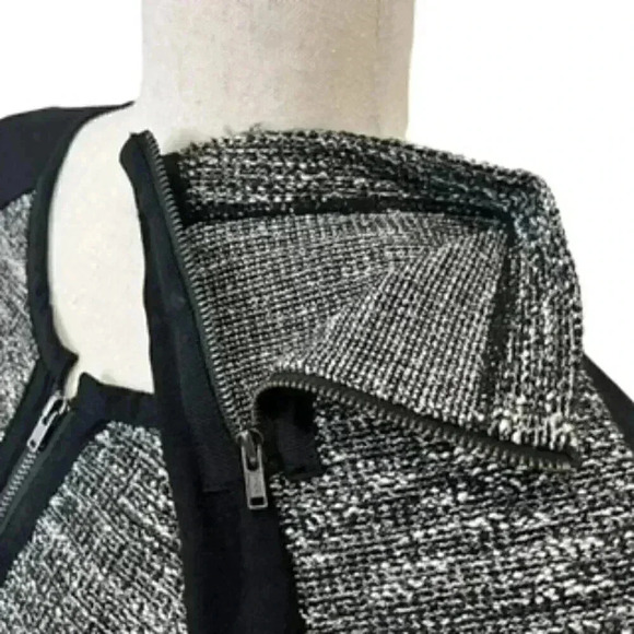 Eileen Fisher Black And White Tweed Knit Zip Front Jacket Women’s Sz‎ Medium - Picture 7 of 11